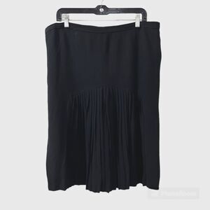Modes Rassia Black Pleated Knee Length Skirt Size Large-Xlarge